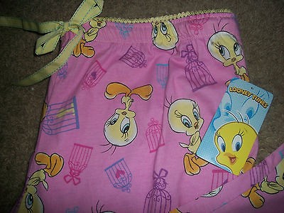 NEW LOONEY TOONS TWEETY BIRD KNIT WOMENS PANT SLEEPWEAR SZ LG 12 14