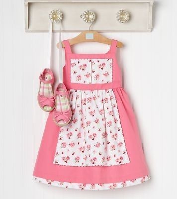   & Jack Strawberry Fields Apron Dress 2T 3 4 5 Girls Pink Rose Floral