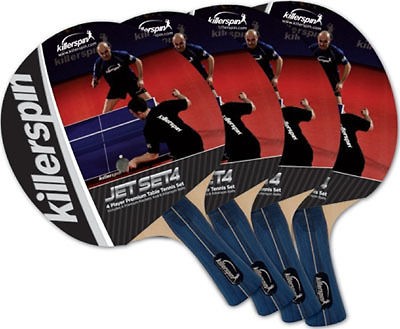 Killerspin Table Tennis Racket Jet Set   4 Paddles 6 Balls
