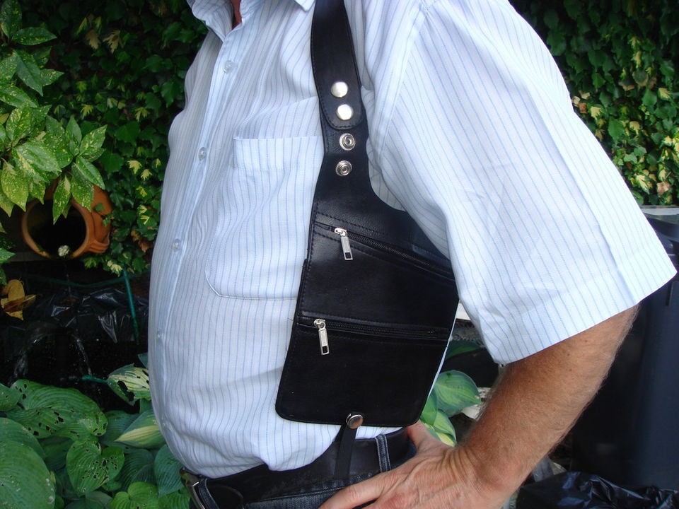 LEATHER MONEY HOLSTER SHOULDER STRAP NAPPA