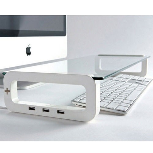 BOARD SMART★ Tempered Glass Monitor Stand Shelf Cup Holder 3 