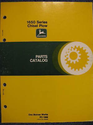 John Deere 1650 Series Chisel Plow Parts Catalog Manual