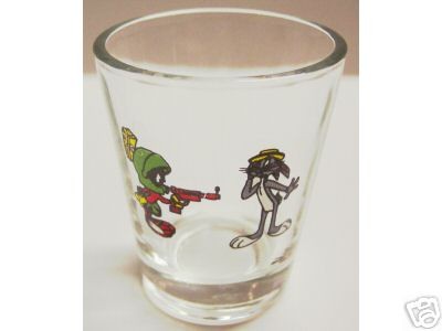 MARVIN THE MARTIAN SHOOTING BUGS BUNNY SHOT GLASS