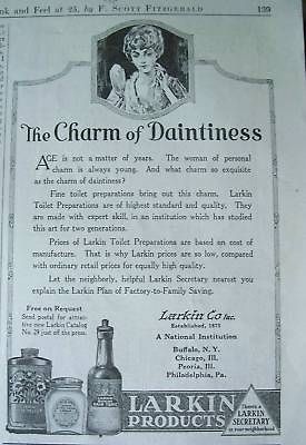 1922 larkin talcum powder hair tonic barber bottle ad time