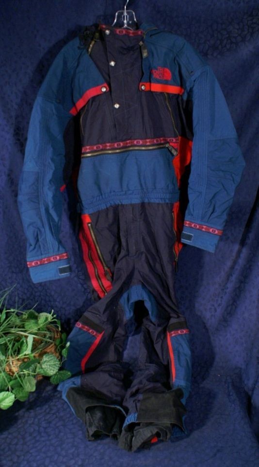 Vintage NORTH FACE RAGE Teal Navy & Red Ski Snowboard Snowsuit Sz M