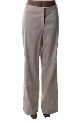 Jones New York NEW Ivory Linen Flat Front Classic Fit Straight Leg 