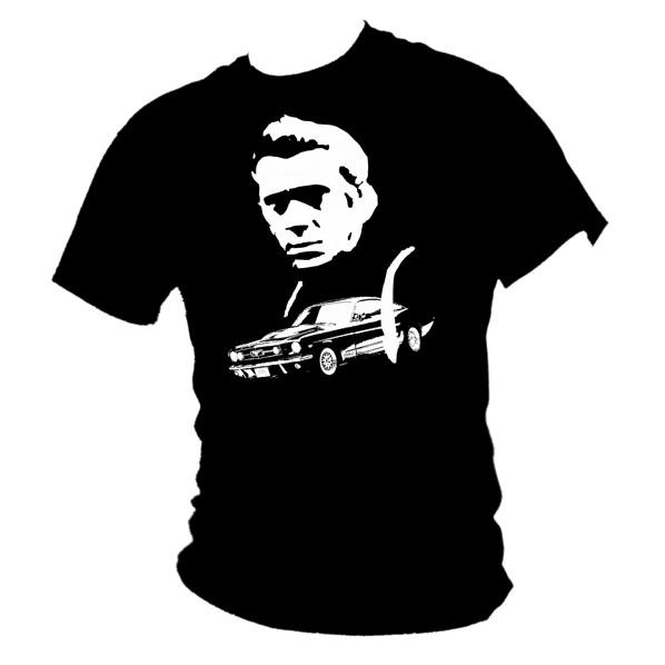 Steve McQueen Ford Mustang Fastback Bullitt film Tshirt