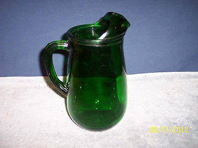 anchor hocking forest green juice pitcher  14