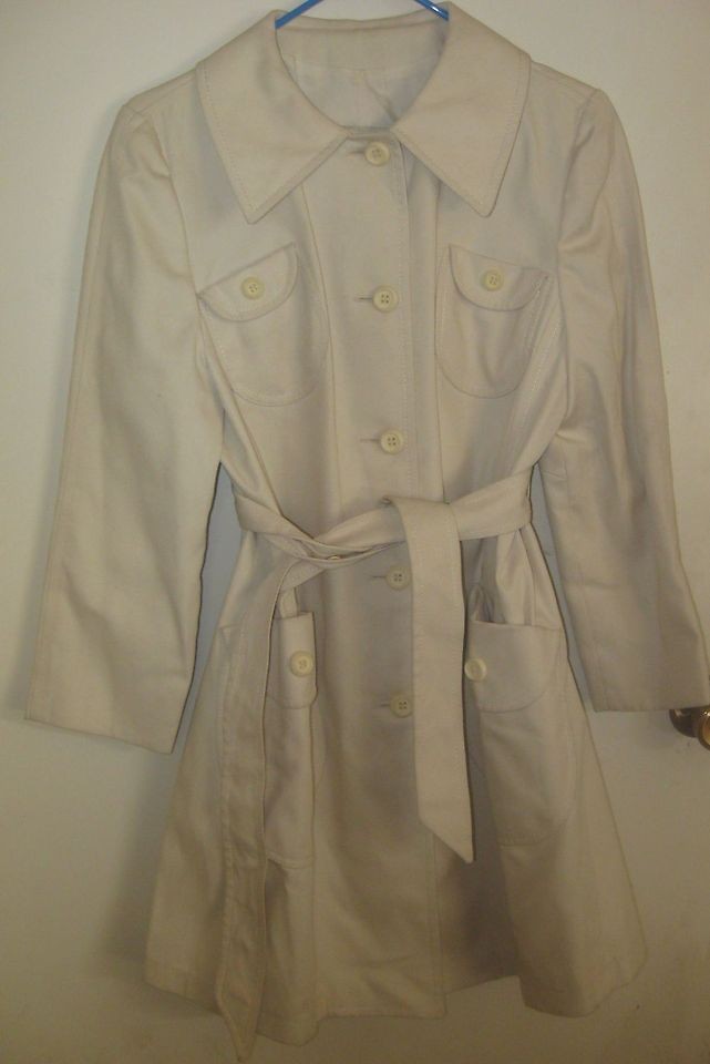 Vintage London Fog Commodore Cloth Rain Trench Coat  3/4 Length   Sz 