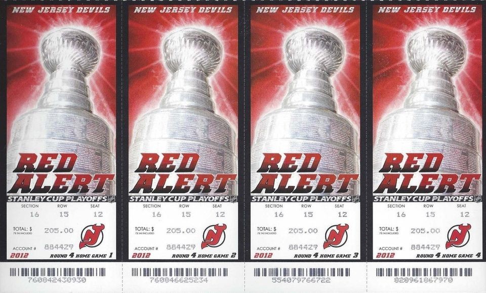 2012 NHL STANLEY CUP FINALS LA KINGS @ DEVILS FULL UNUSED TICKETS 