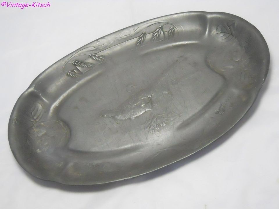 antique kayserzinn pewter game platter pheasants 4342 from united 