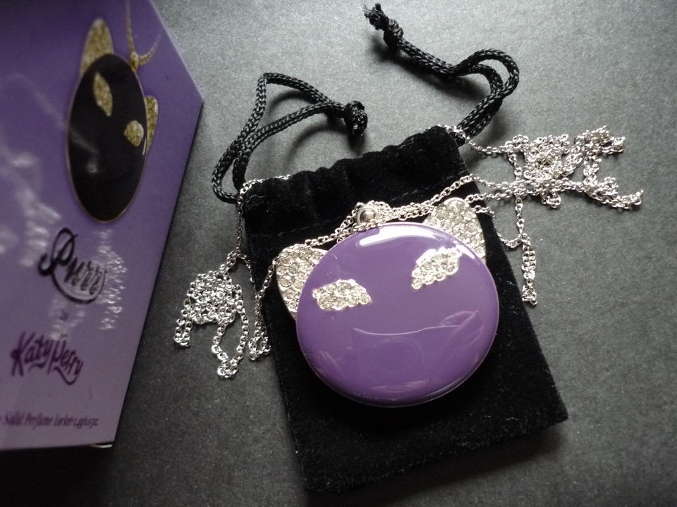 Katy Perry Purr Solid Perfume Locket Necklace Cat Kitten Pendant Full 