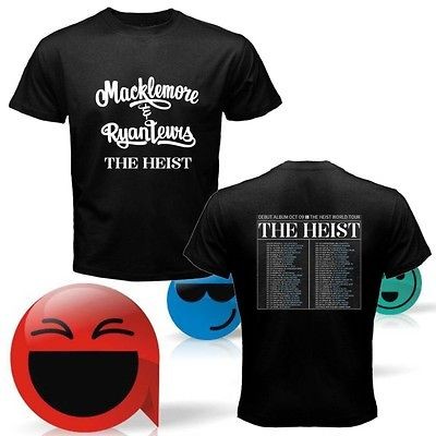 new macklemore ryan lewis the heist tour two side black t shirt s m l 