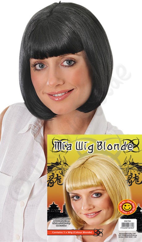 MIA WIG   BLACK / BLONDE BOB   LADIES FANCY DRESS   PULP FICTION UMA 