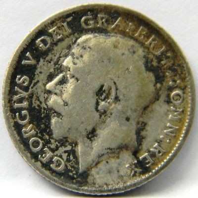 great britain george v 1914 silver 6 pence vf time
