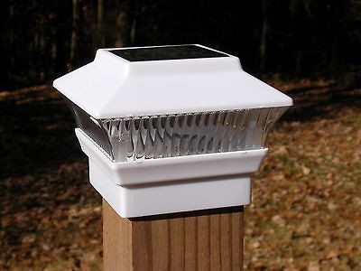 12 Pk White Solar 4x4 Wood Fence Post Cap Light    