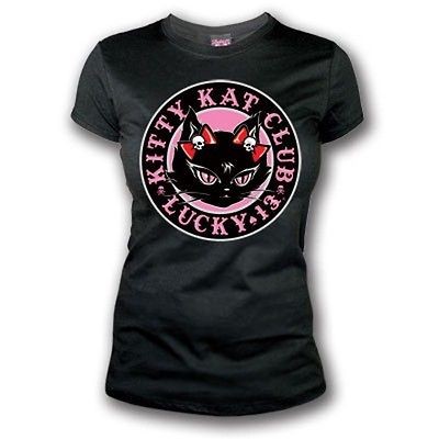 LUCKY 13 KITTY KAT CLUB GIRLFRIENS TATTOO PUNK EMO T SHIRT ROCKABILLY