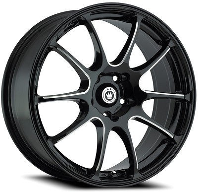 KONIG ILLUSION 17X7 5X114.3 ET40 BLACK WHEELS FIT ECLIPSE ALTIMA 