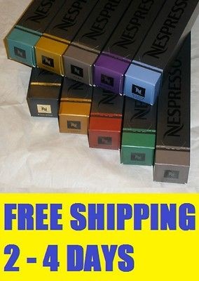 100 Nespresso Coffee Capsules Pods Espresso Cappuuccino Mix&Match FREE 