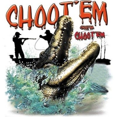 people hunting gators in the swamp tshirt xlg white