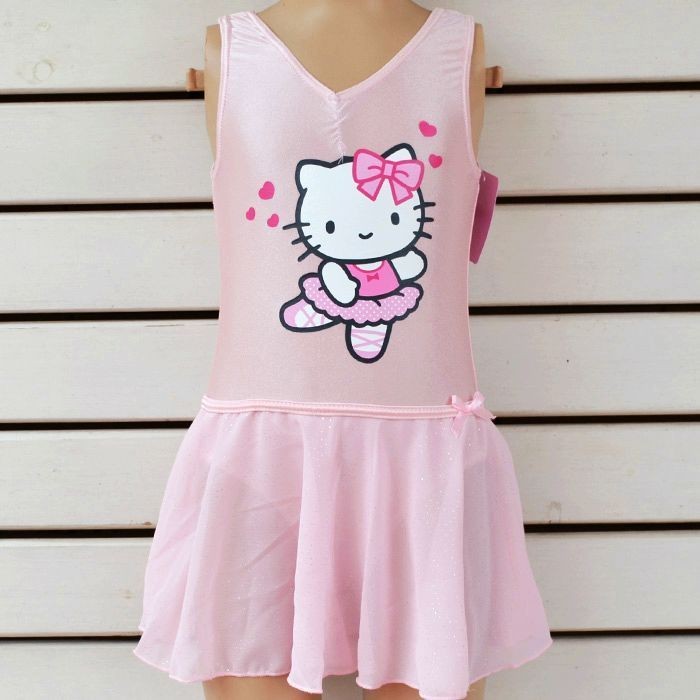 New Girls/Toddler HelloKitty Shinny Leotard Ballet Dance Dress Light 