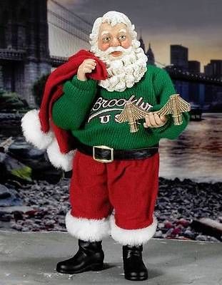 2011 KURT ADLER FABRICHE *BROOKLYN SANTA* WITH BROOKLYN BRIDGE, FREE S 