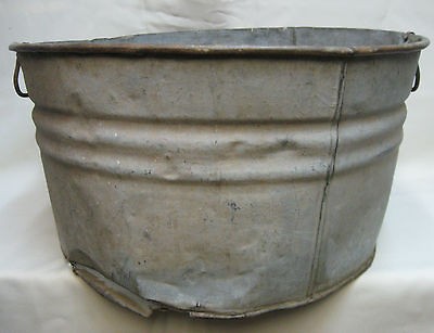 Antique 60Year Old Galvanized Steel Wash Tub ex. Historic winery 