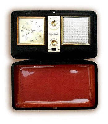   Eames Era   Portable Transistor Clock Radio in Fold up Case   Japan