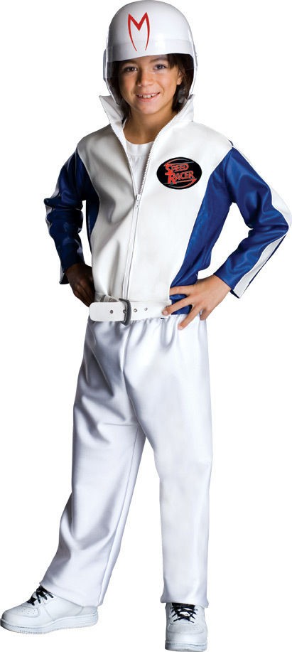 NEW Boys Cartoon Costume Speed Racer Jumpsuit and Helmet Medium 8 