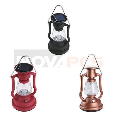 New Solar Cells Panel 7 LED Lantern Camp Light Hand Crank Lamp Outdoor 