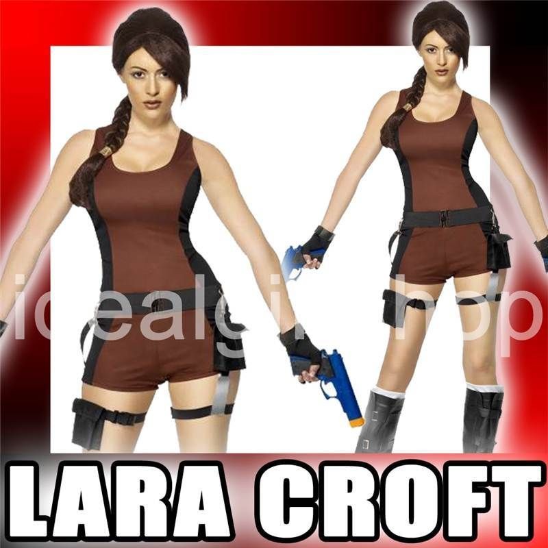 LARA CROFT FANCY DRESS COSTUME LICENSED TOMB RAIDER UNDERWORLD SMALL 8 