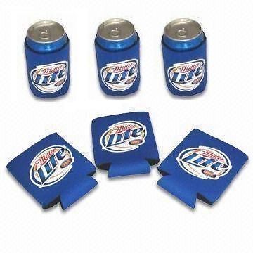 miller lite beer 6 pocket can koozie coolie new time