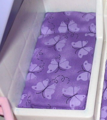 DOLLHOUSE BED MATTRESS LITTLE TIKES PURPLE WITH BUTTERFLIES mix 