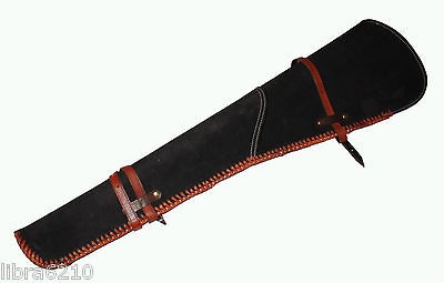 Black Suede Leather Rifle Shot Gun Scabbard Case Cover Sleeve WESTERN 