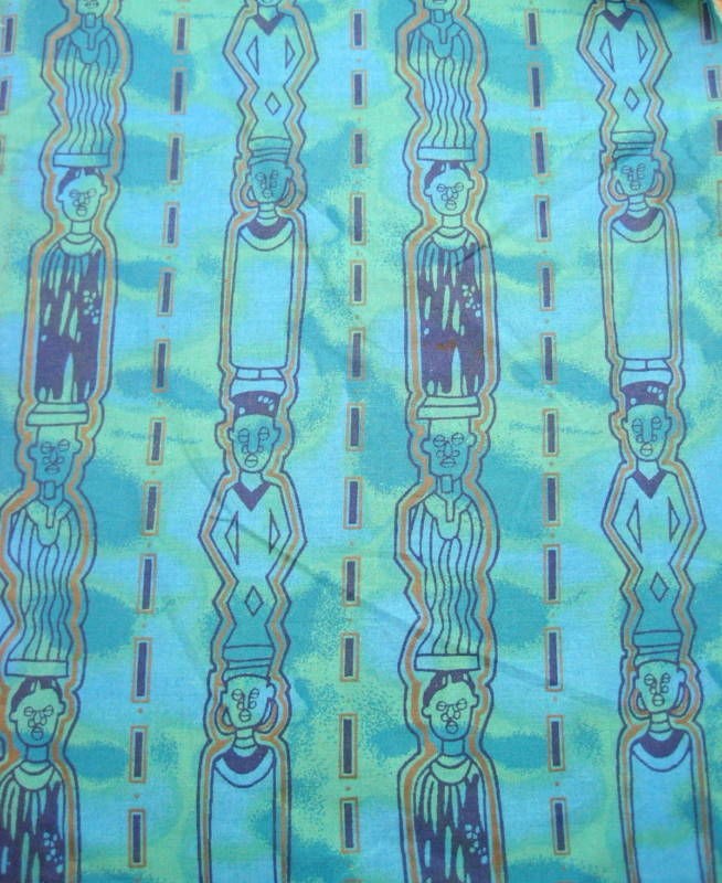 terrific turquoise aztec ethnic print cotton fabric  