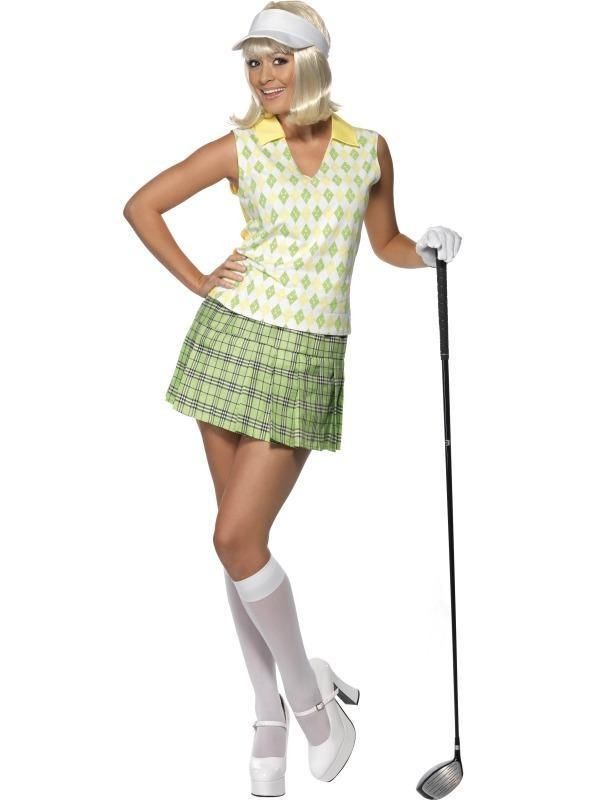 Adult Womens Gone Golfing Pub Golf Smiffys Sport Fancy Dress Costume