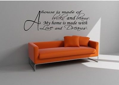 House Is Made Of Bricks & Beams Love & Dreams. Wall Art 