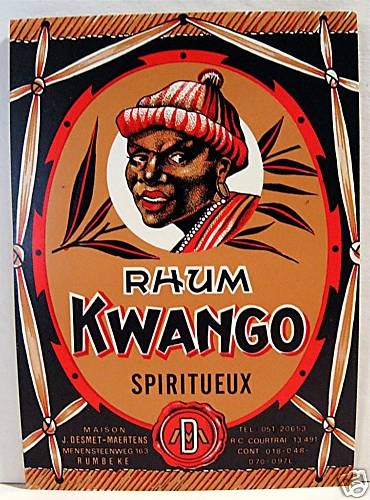 vintage kwango rhum label black americana negro  