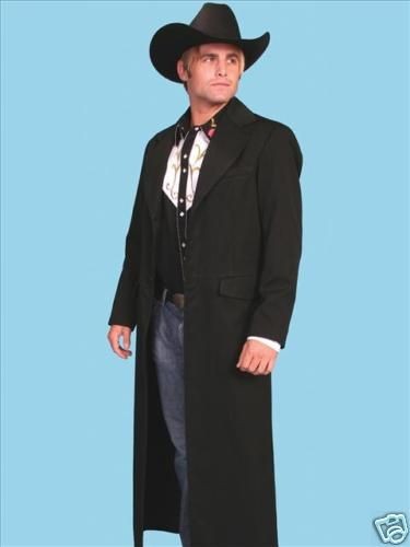 MENS WESTERN LONG BLACK TOMBSTONE RIFLE FROCK COAT SCULLY WAHMAKER NEW 