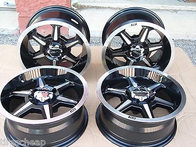 YAMAHA RHINO 14 B6 ALUMINUM ATV WHEELS NEW FULL COMPLETE SET 4