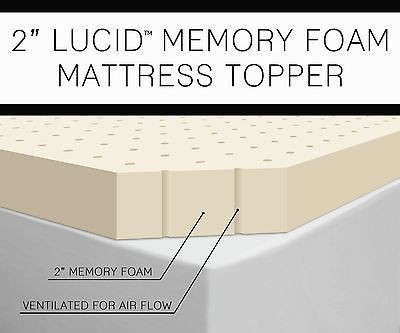 Lucid 2 Ventilated Memory Foam Mattress Topper   Full Size   NEW IN 