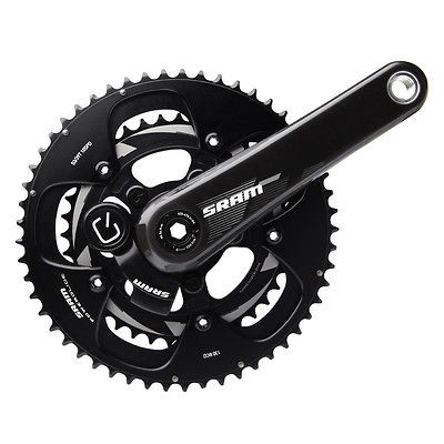 SRAM POWER METER CRANKSET S975 QUARQ BB30 172.5 53/39 BLACK CHAINRINGS 