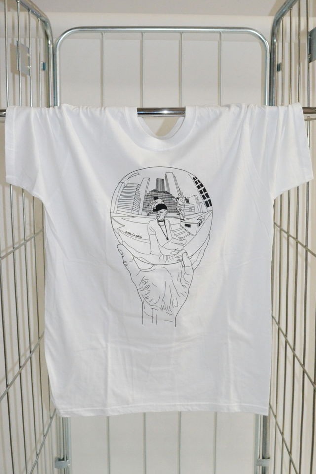 mens lord choise white t shirt escher globe size medium