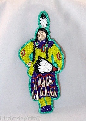 mohawk large glass beaded jingle dress dancer barette time left