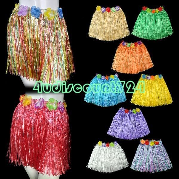   pcs Adult Flower Grass Hawaiian Skirt Hula Dance Luau Party Pool Beach