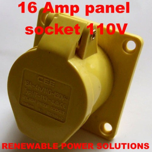 16a 110v yellow panel socket outlet ht313 4 ip44 16