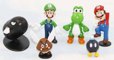 super mario bros bullet bob omb yoshi luigi 1 2.5 figure toy lot 6