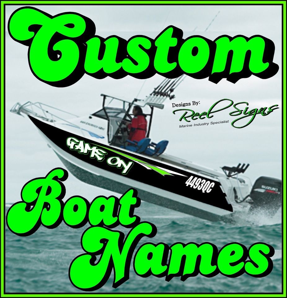 2x CUSTOM BOAT YACHT NAMES 1400mm   Cast Vinyl 12Yr UV DECAL STICKER 