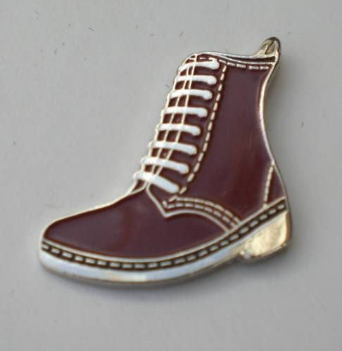 oxblood dr martens boot skinhead mod punk enamel pin badge