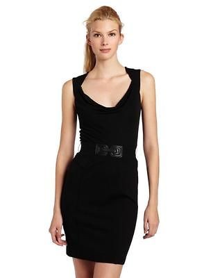 188 NEW BCBG MAXAZRIA COWL NECK DRESS WITH STITCH DETAIL BLACK W 